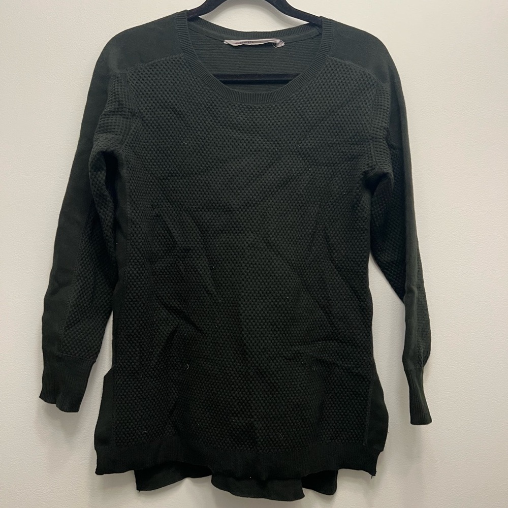 Athleta Waffle Knit Pullover Sweater Merino Wool Blend Womens S